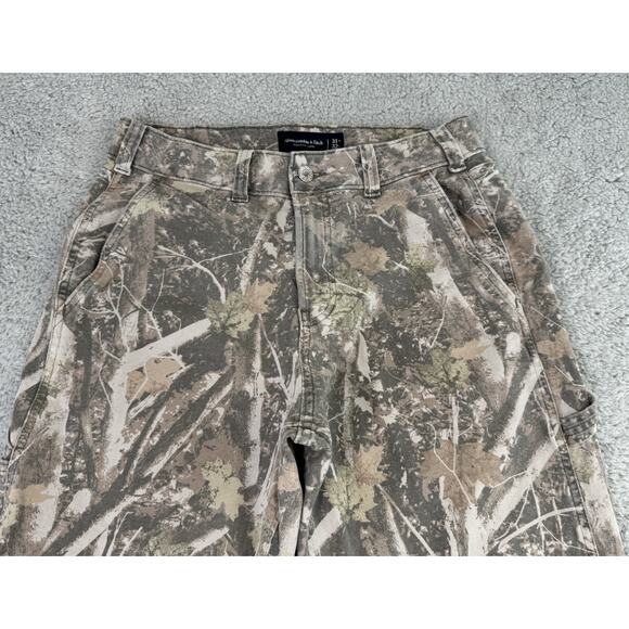 Abercrombie & Fitch Athletic Loose Workwear Camo Pants Carpenter Size 31x32(28) - Picture 2 of 14